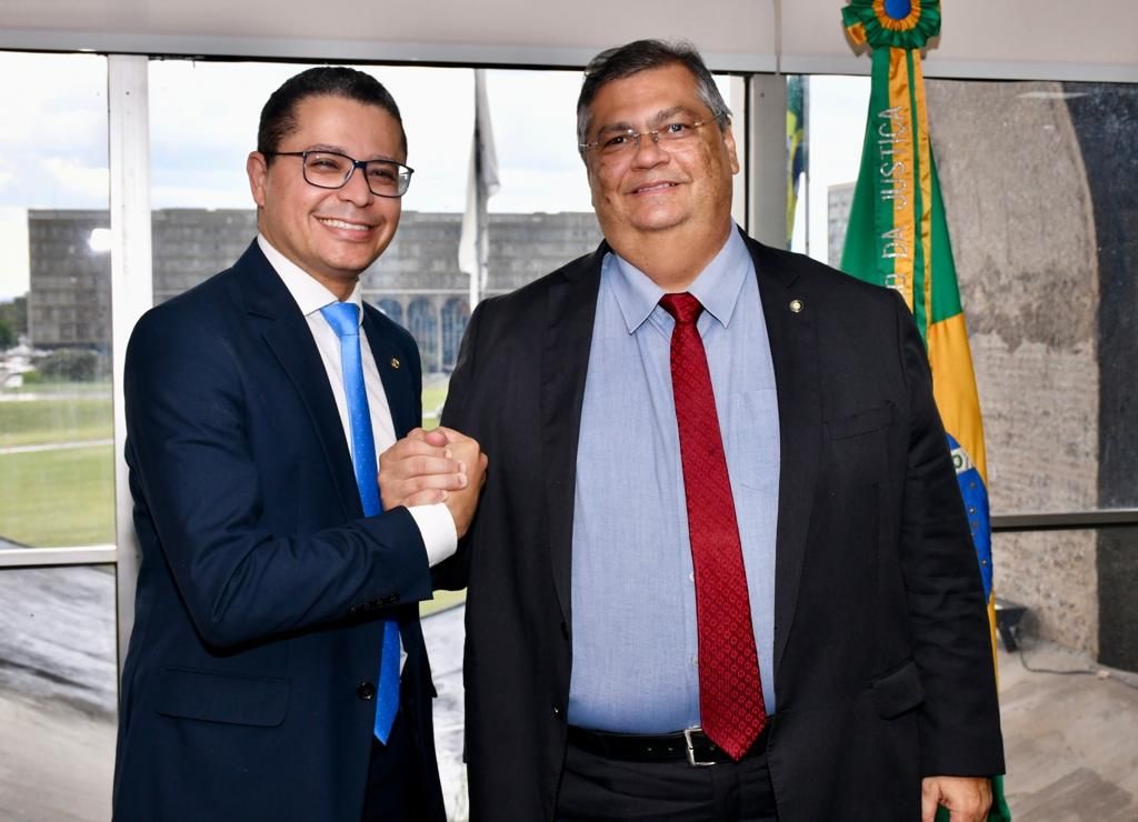 Carlos Lula em reunião com Ministro da Justiça e Segurança Pública, Flávio Dino