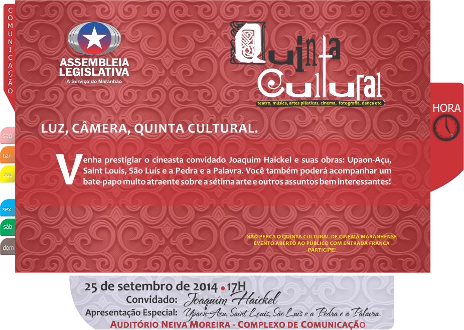 Joaquim Haickel representará o cinema maranhense no Quinta Cultural