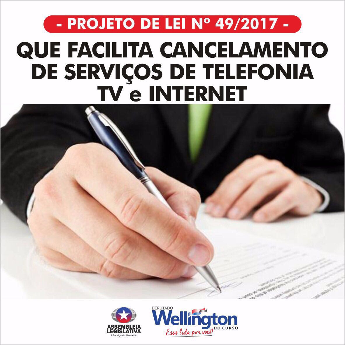 Projeto do deputado Wellington que facilita cancelamento de serviço de telefone, TV e internet é aprovado