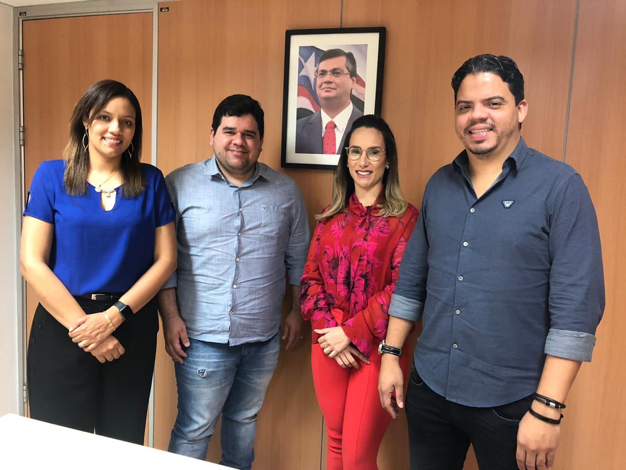 Thaiza Hortegal e prefeito de Pinheiro reúnem-se com secretários estaduais