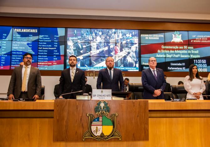 Sessão solene: Assembleia homenageia OAB-MA em celebração aos 90 anos da instituição 