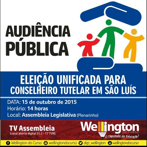 Wellington realizará Audiência Pública sobre o processo de escolha dos conselheiros tutelares 