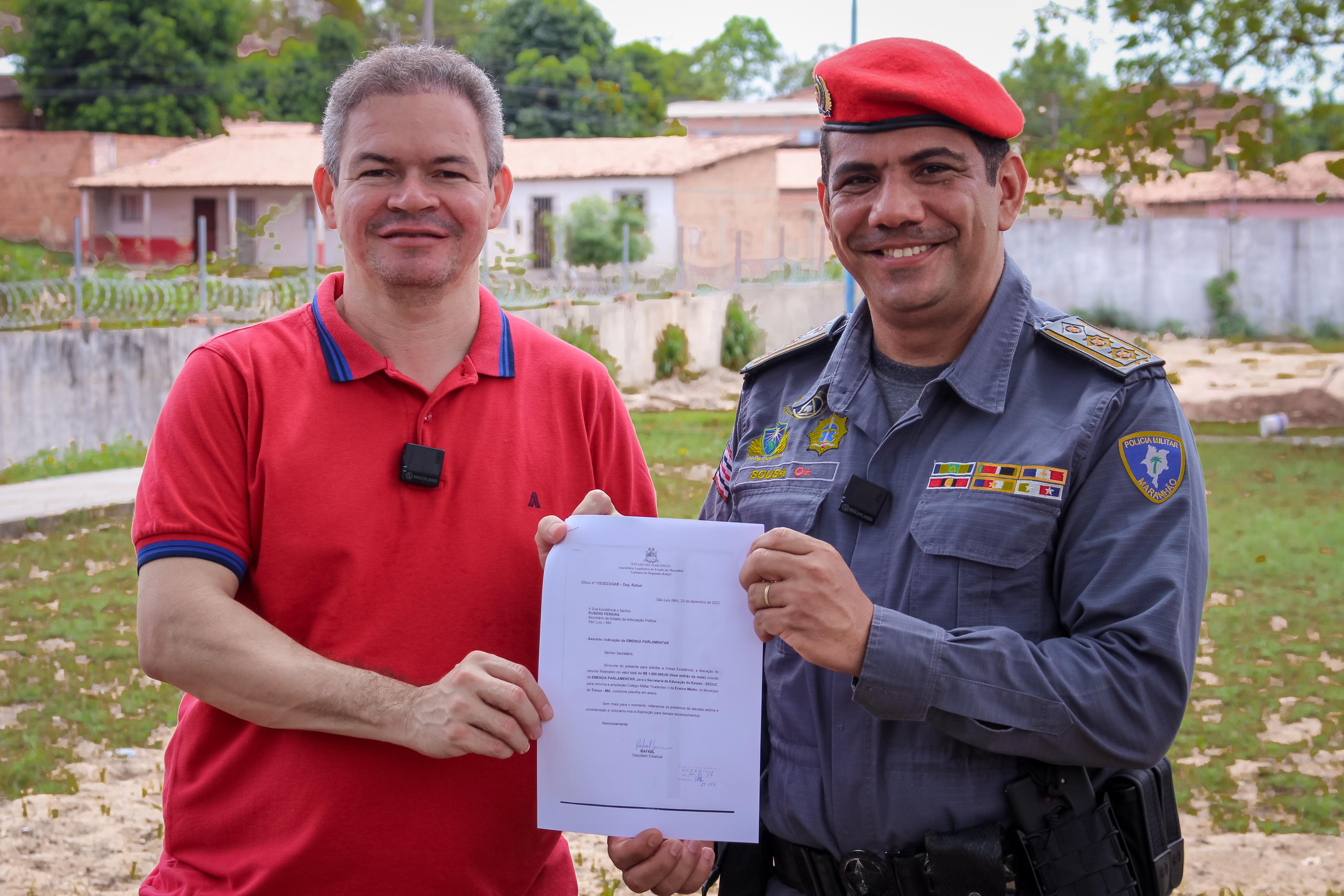 Deputado Rafael garantiu emenda parlamentar para a realização de melhorias no Colégio Militar Tiradentes V 