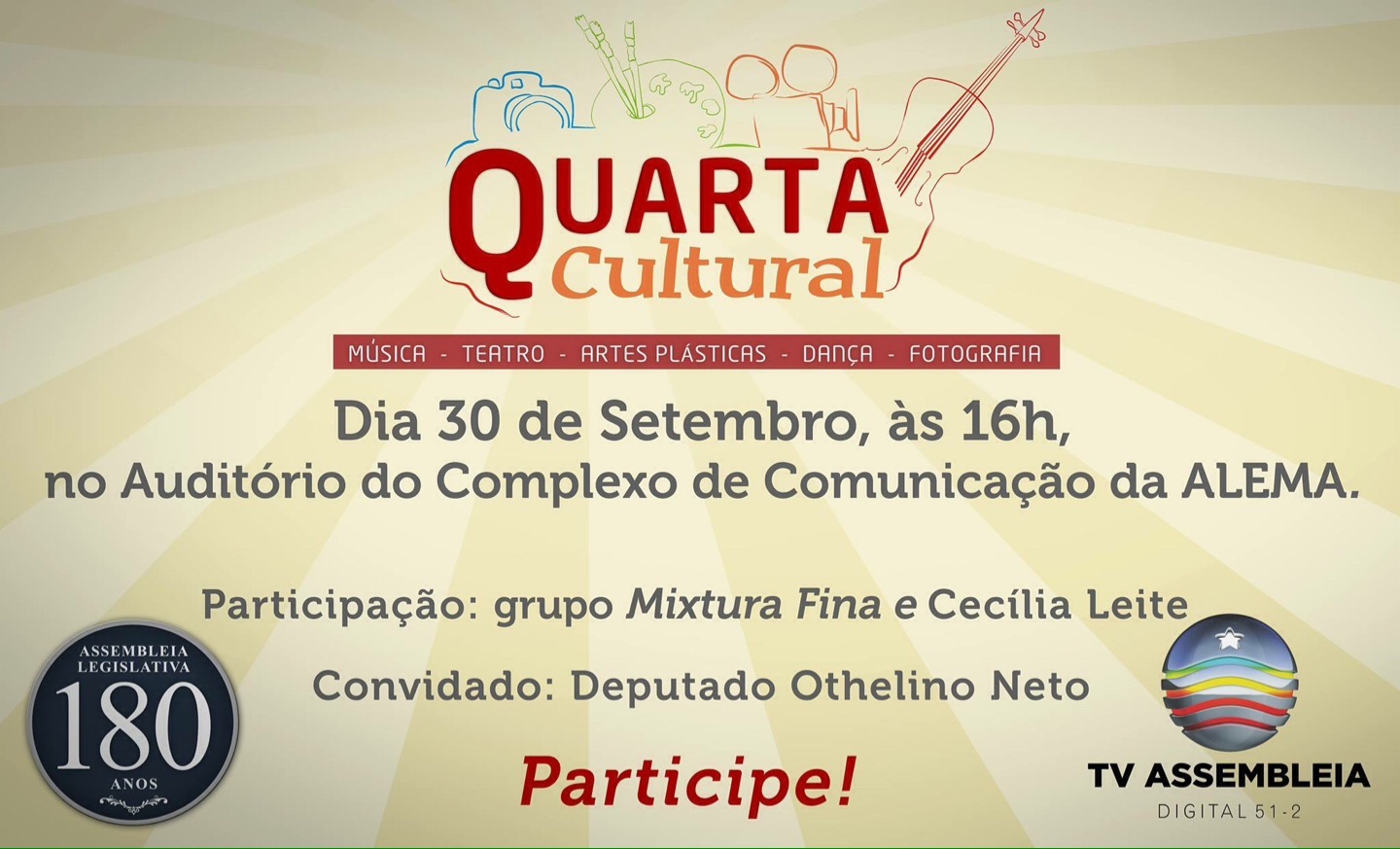 Quarta Cultural estreia com a cantora Cecília Leite e a Banda Mixtura Fina