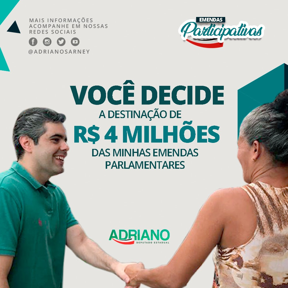  Adriano inova ao lançar Emendas Participativas